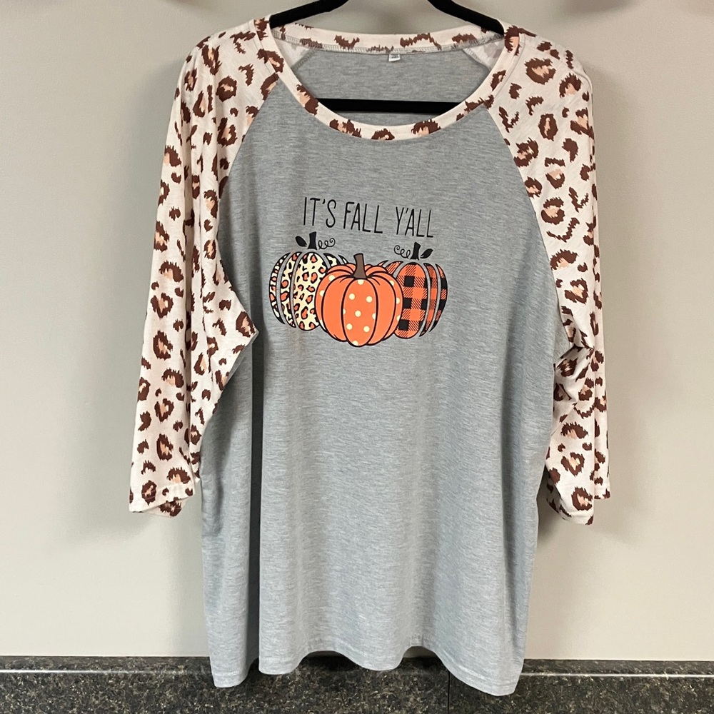 3/9  it’s fall y’all pumpkin and animal print shirt 3x
